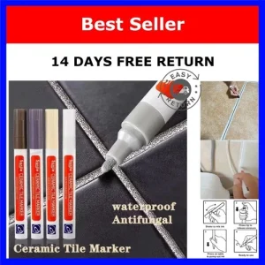 Waterproof Tile Grout Marker Pen 5 Color Set Bathroom Floor Wall Repair