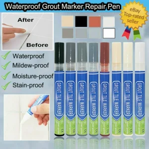 *GROUT PEN* REVIVES & RESTORES BATHROOM TILE GROUT ANTI-MOULD WHITE BLACK UK